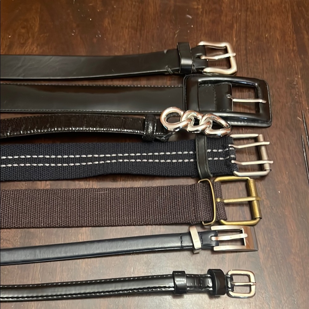 Bundle of 5 Black Belts. Plus one blue one brown